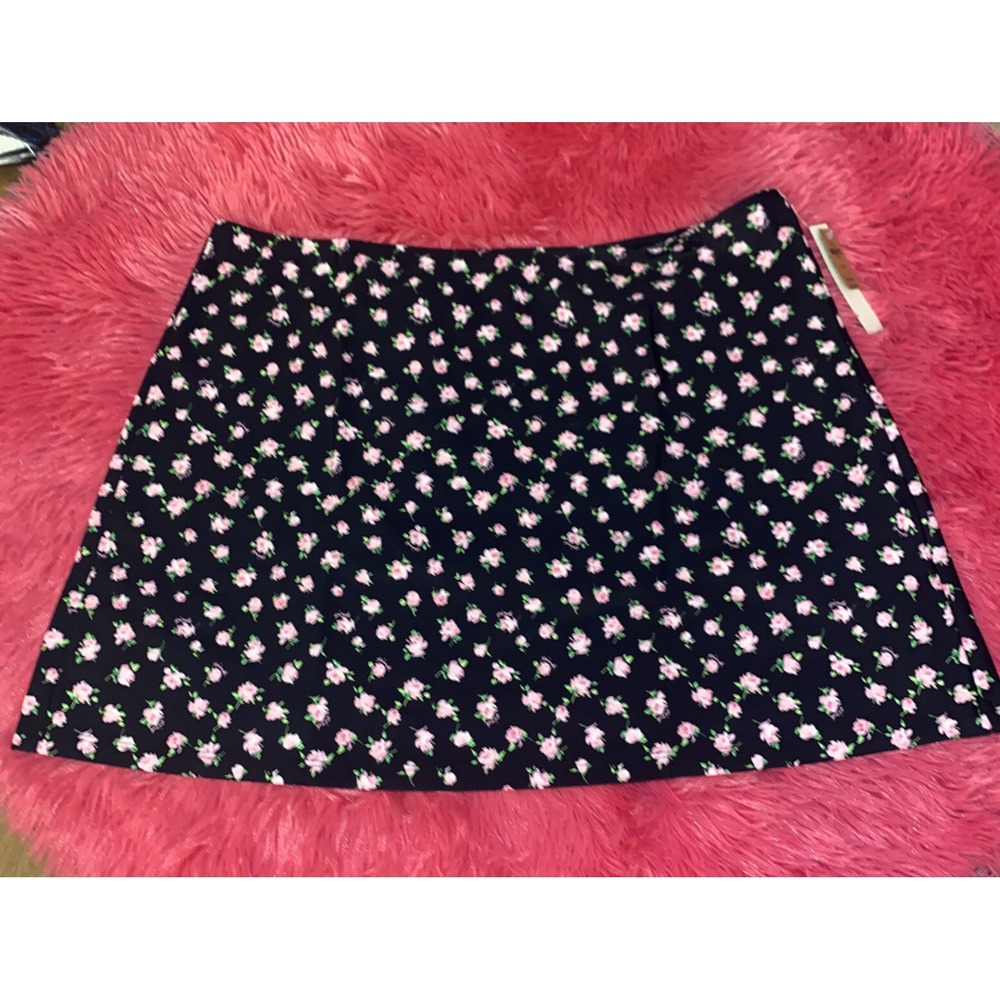 Victoria's Secret PINK Swim Cover Up Skirt Black Floral Size XL